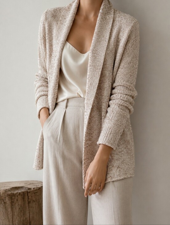 Part Two Sweaters - Part Two Open Front Marled Knit Cardigan Sweater | Size S